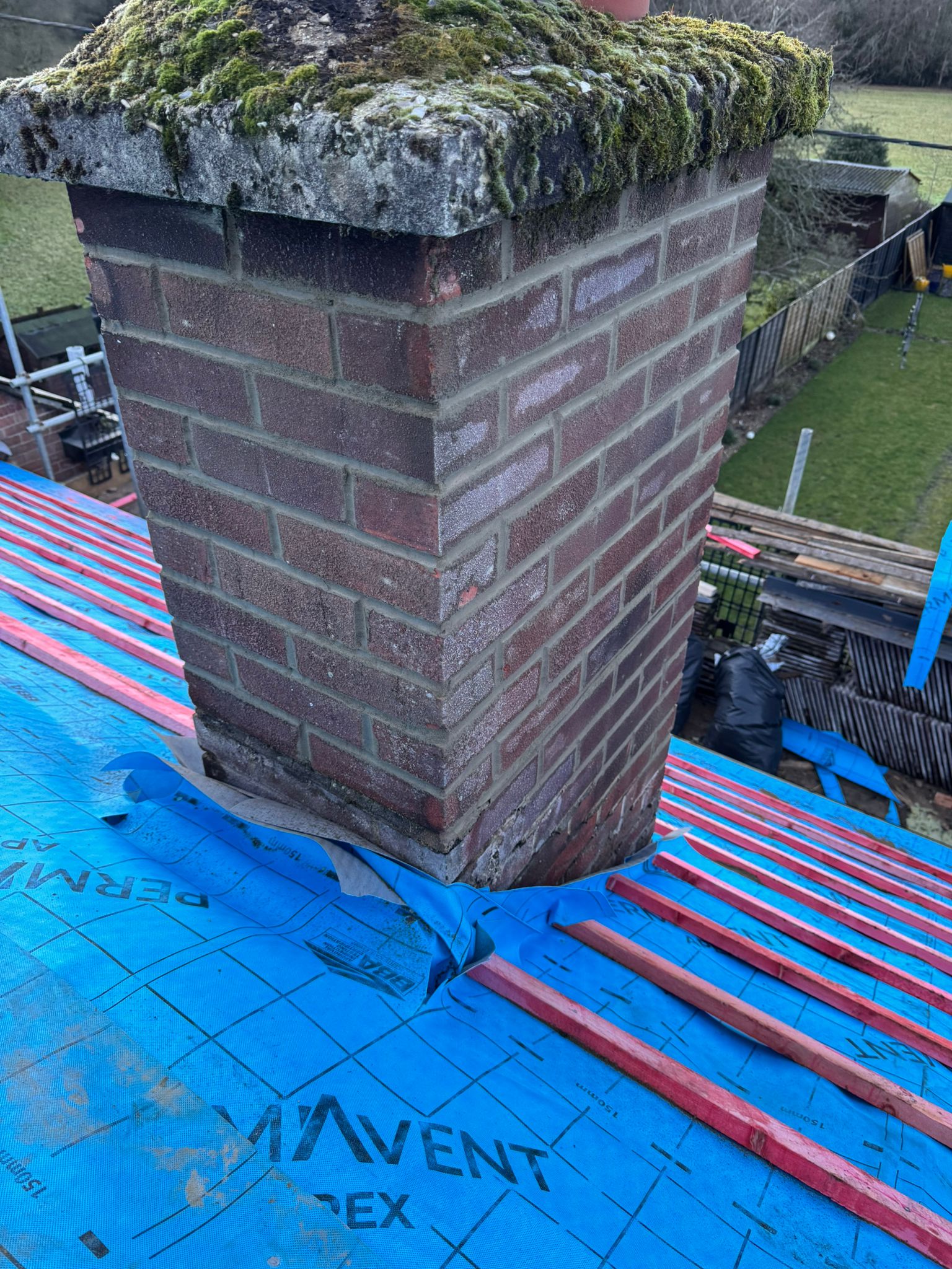 Chimney flashing and leadwork